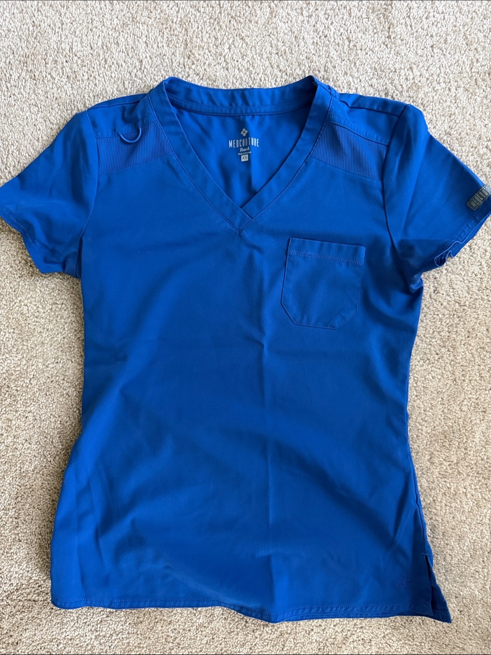Med Couture Royal Blue V-Neck Scrub Top